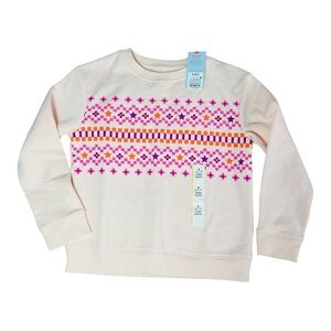 Pink and Orange Geometric Long Sleeve Top